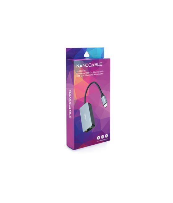 Adaptador rj45 nanocable 10.03.0410/ usb tipo-c macho - rj45 hembra