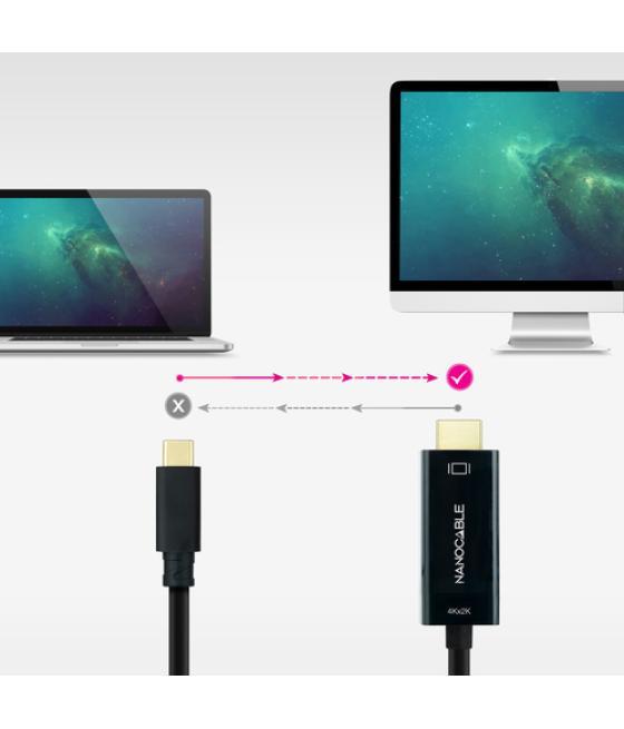 Cable conversor usb-c/m a hdmi/m 4k@30hz 3 m