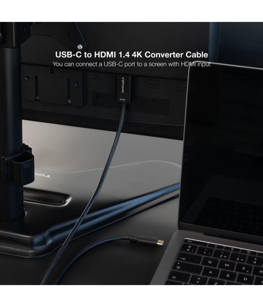 Cable conversor usb-c/m a hdmi/m 4k@30hz 3 m