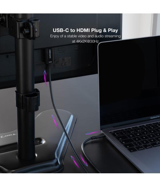 Cable conversor usb-c/m a hdmi/m 4k@30hz 3 m