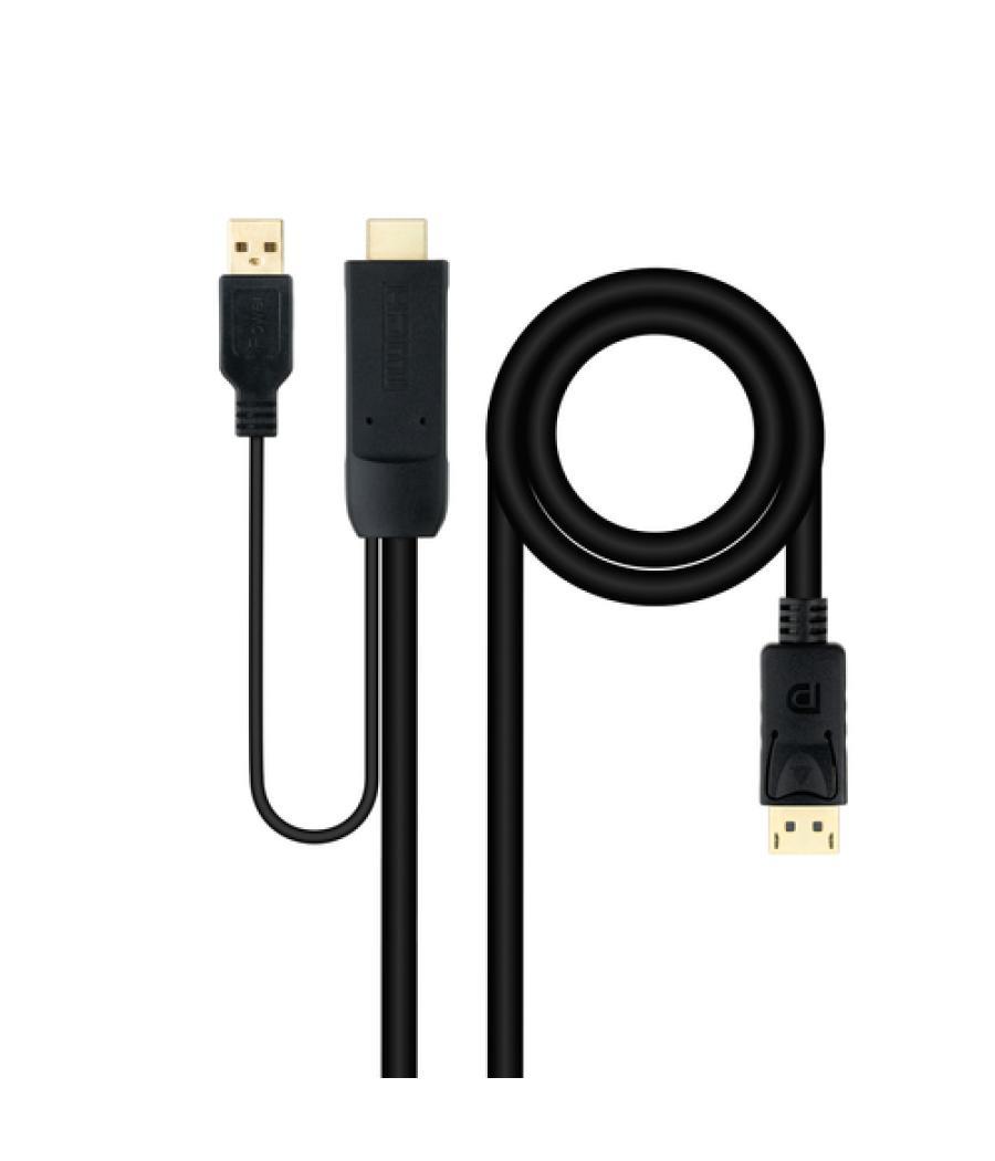 Cable conversor hdmi a dp, hdmi/m-dp/m negro 1.8 m