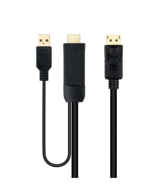 Cable conversor hdmi a dp, hdmi/m-dp/m negro 1.8 m