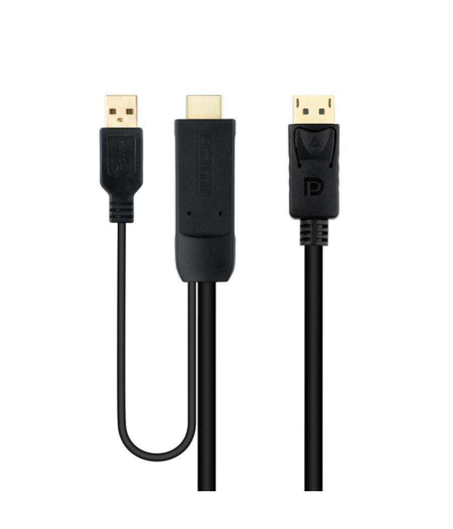 Cable conversor hdmi a dp, hdmi/m-dp/m negro 1.8 m