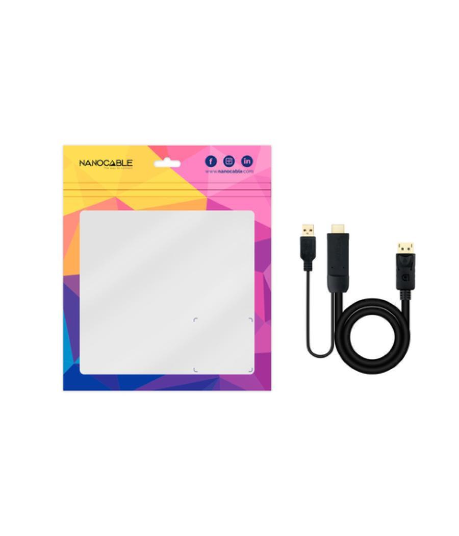 Cable conversor hdmi a dp, hdmi/m-dp/m negro 1.8 m