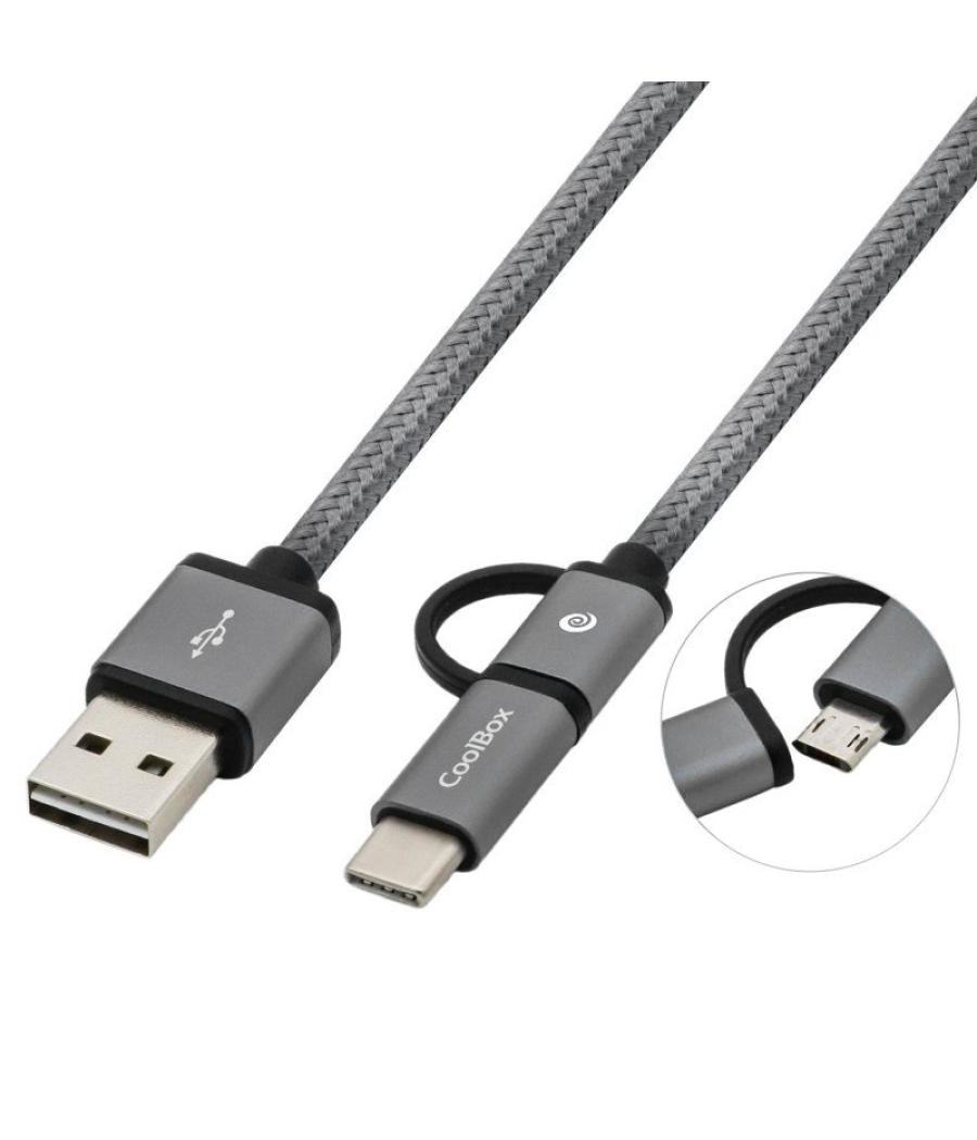 Coolbox cable multiusb micro/c gris