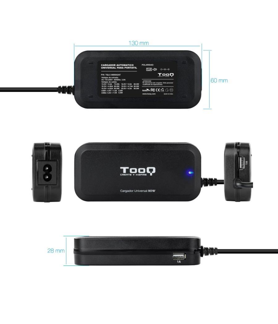 Tooq cargador universal portátil automático 90w