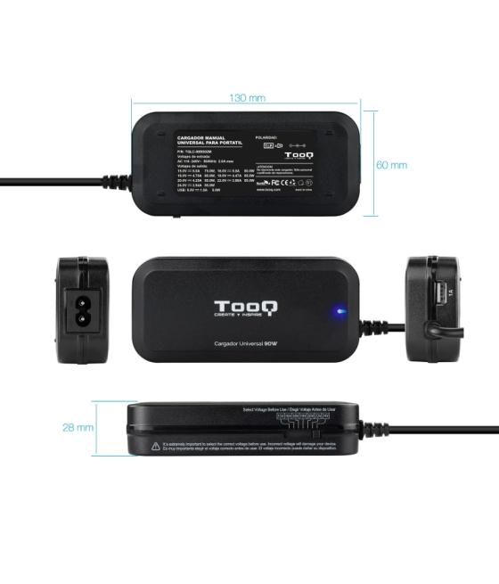 Tooq cargador portátil 90w manual 12 conectores