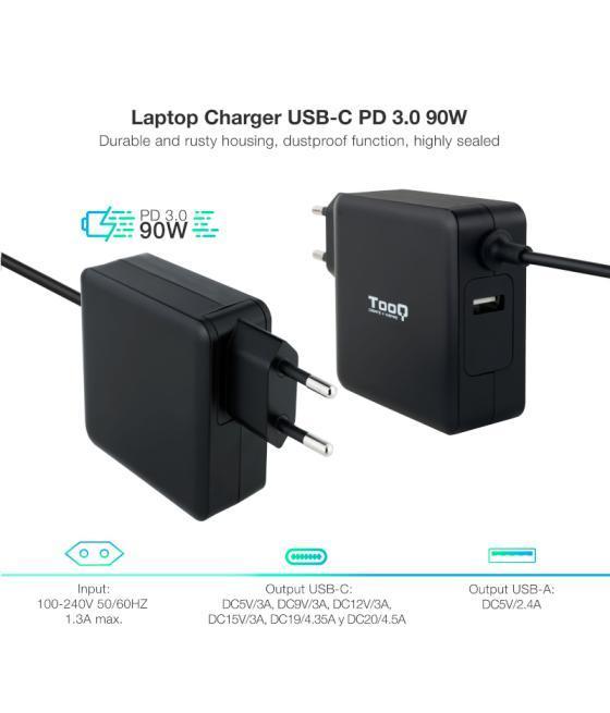 Tooq cargador portátil conector usb-c 90w