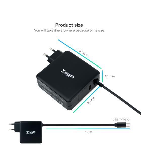 Tooq cargador portátil conector usb-c 90w
