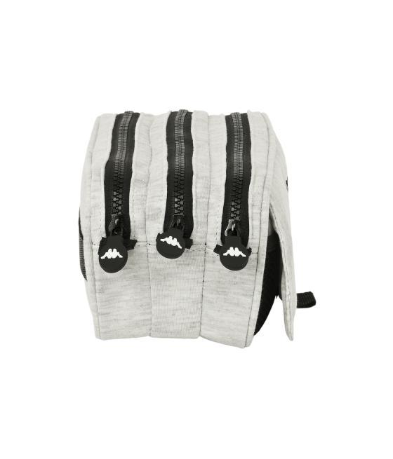 Bolso escolar portatodo safta triple cremallera kappa grey knit 100x215x80 mm