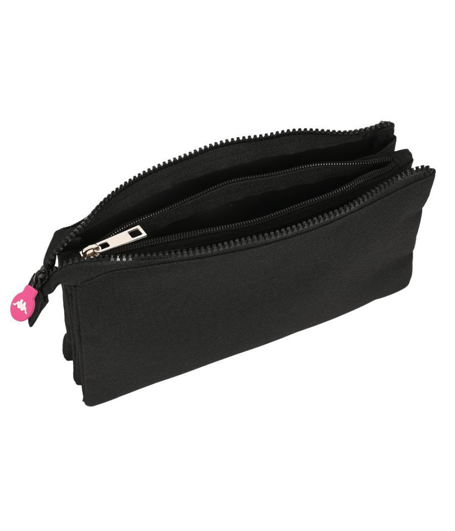 Bolso escolar portatodo safta triple cremallera kappa black and pink 120x220x30 mm