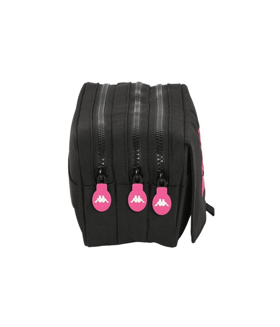 Bolso escolar portatodo safta triple cremallera kappa black and pink 100x215x80 mm