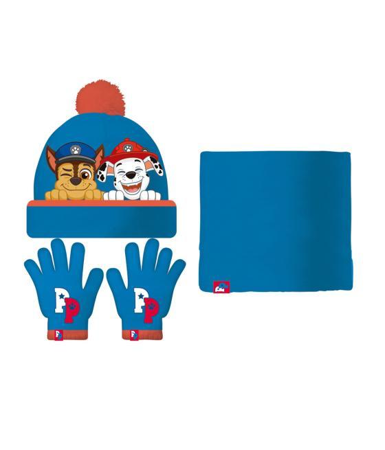 Set gorro guantes y buff bebe safta navidad paw patrol