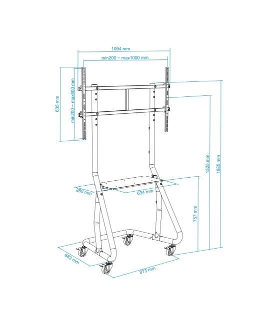 Tooq fs20200m-b soporte suelo ruedas/bases 60-105"