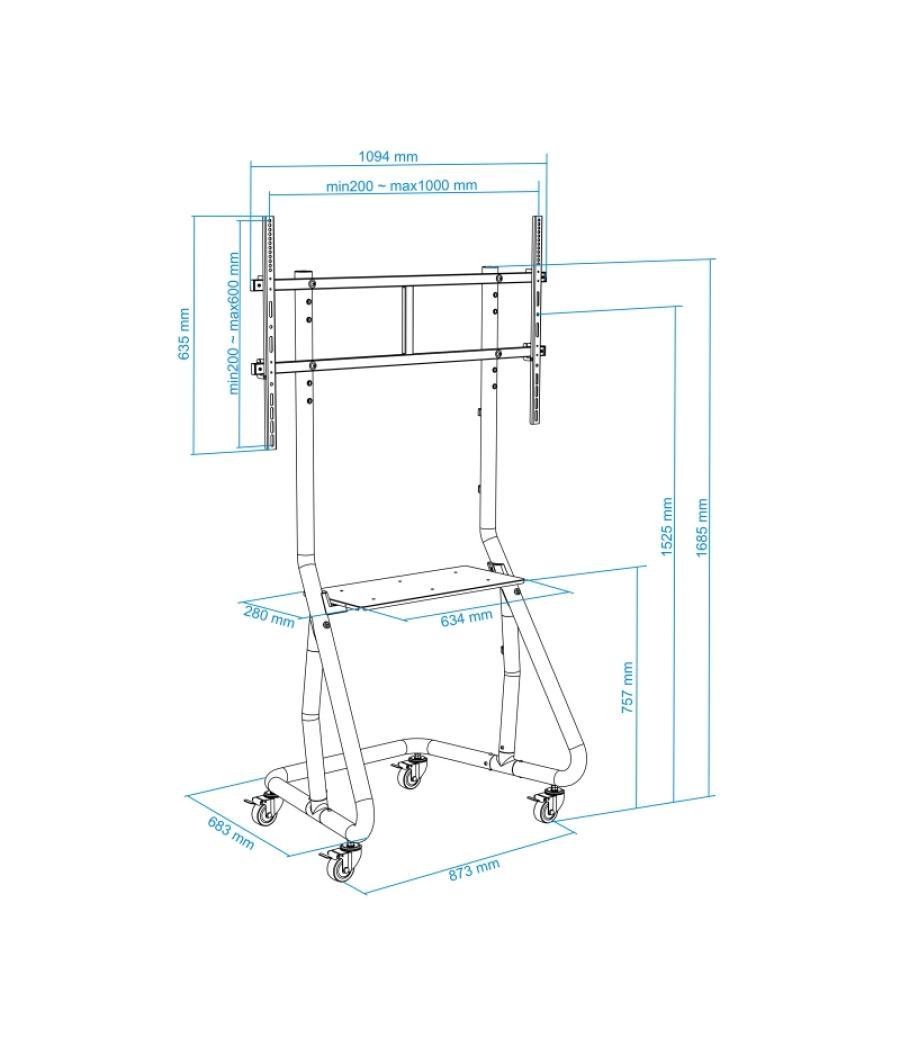 Tooq fs20200m-b soporte suelo ruedas/bases 60-105"