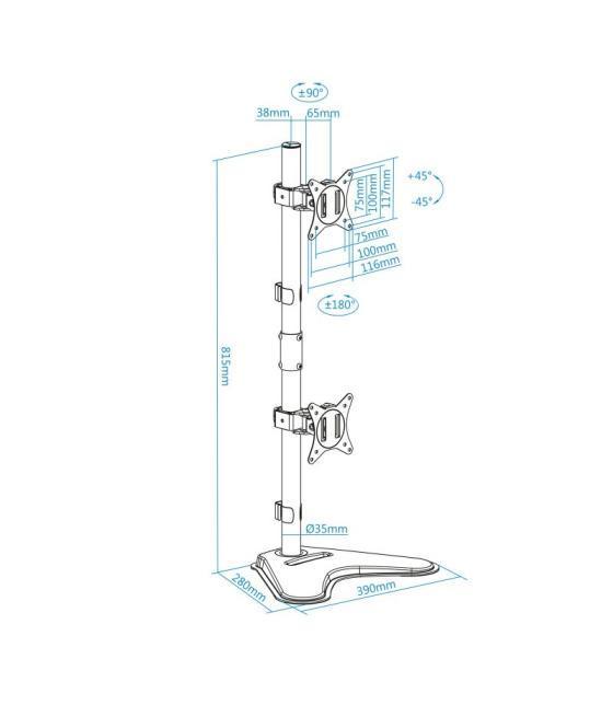 Tooq soporte mesa db1703tnv-b 2 brazos vertical