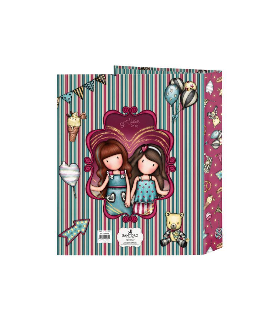 Carpeta cartón folio 4 anillas safta lomo ancho gorjuss fairground 270x60x330 mm