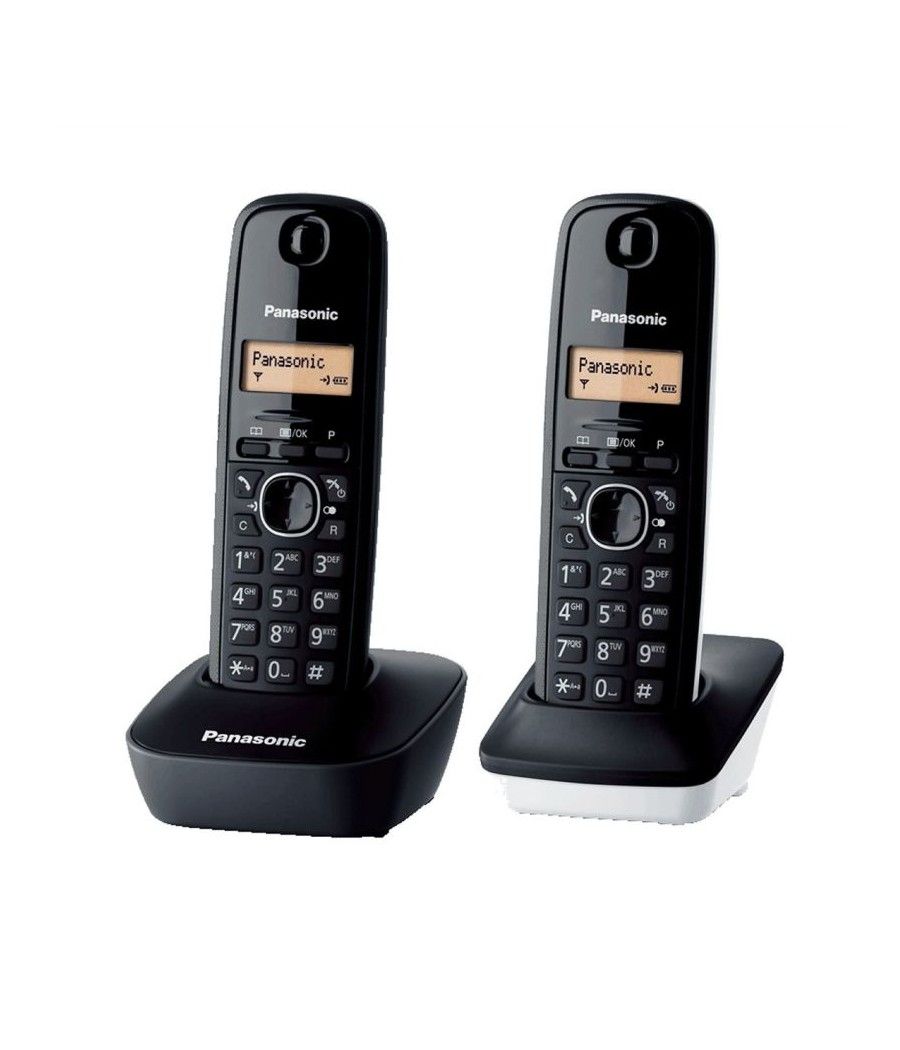 Teléfono inalámbrico panasonic kx-tg1612sp1/ pack duo/ negro - Imagen 1