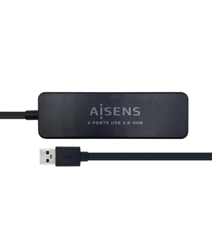 Aisens hub usb 3.0 tipo a/m-4xtipo a/h negro 30cm