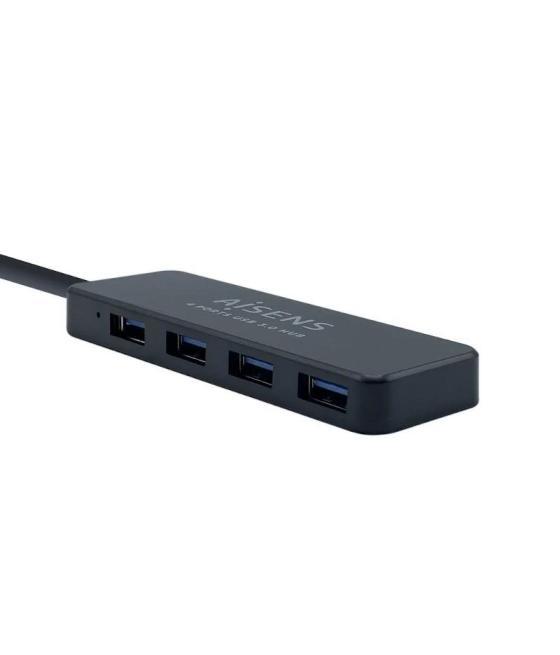 Aisens hub usb 3.0 tipo a/m-4xtipo a/h negro 30cm