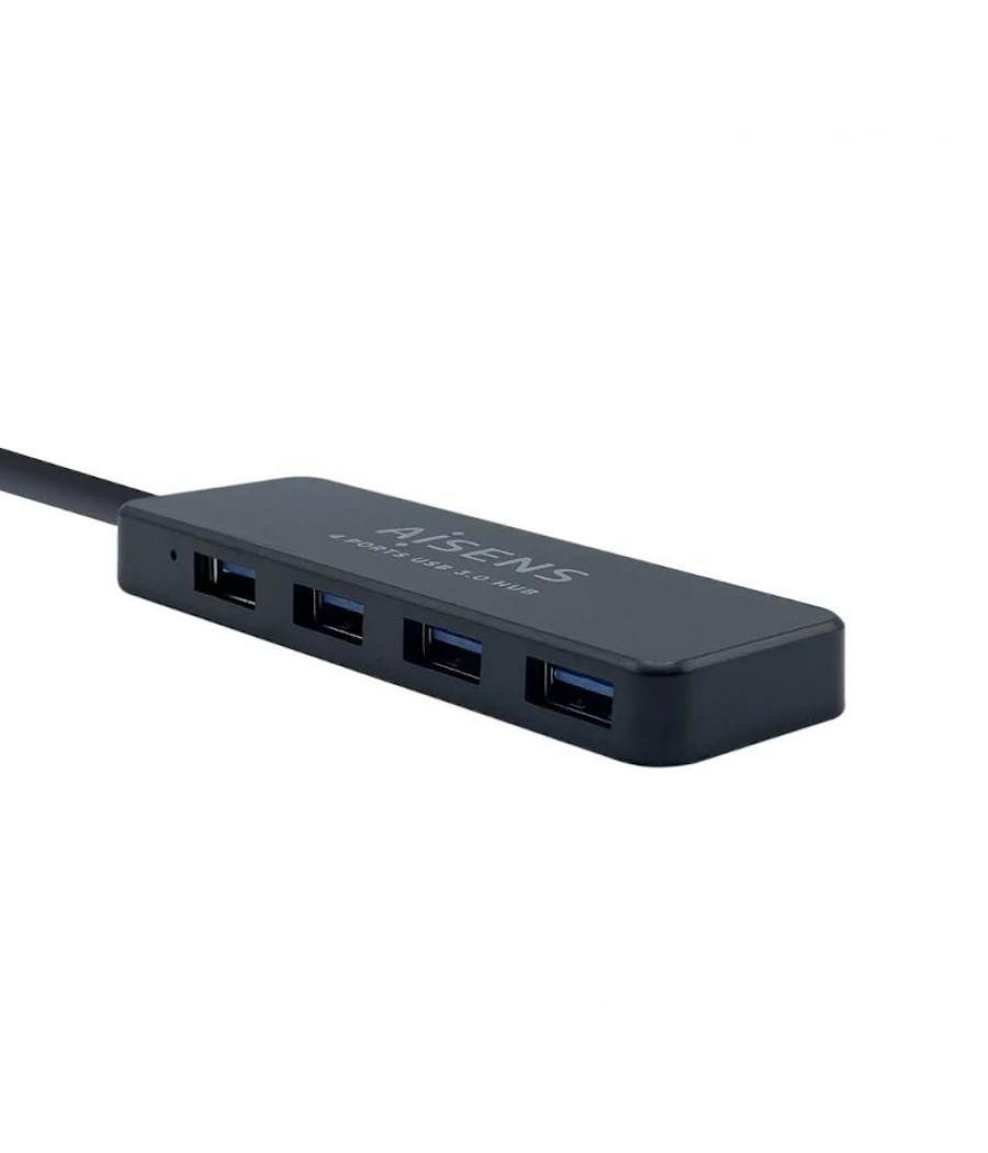 Aisens hub usb 3.0 tipo a/m-4xtipo a/h negro 30cm