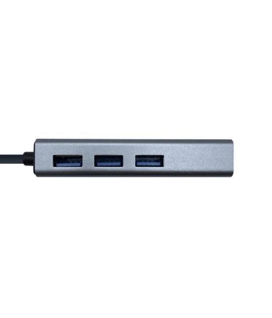 Aisens conversor usb 3.0 ethernet + 3 usb3.0 gris