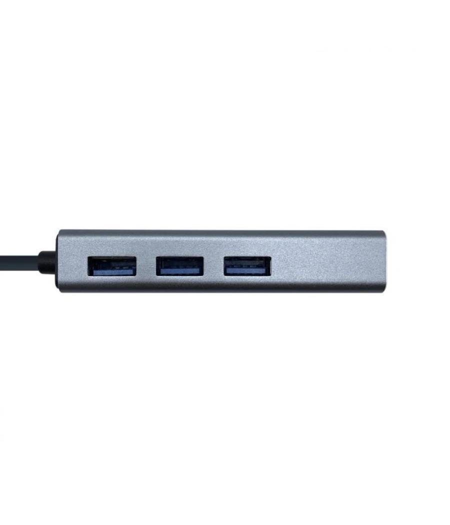 Aisens conversor usb 3.0 ethernet + 3 usb3.0 gris