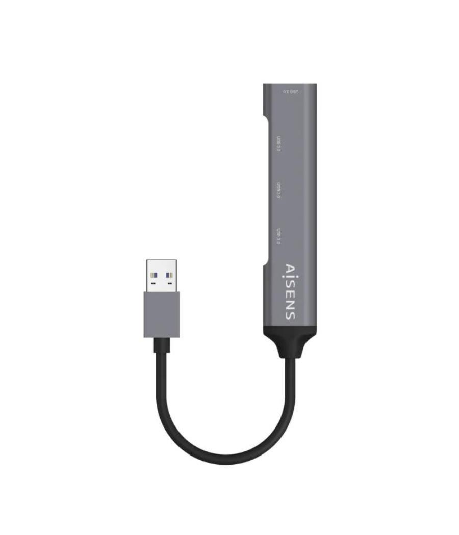 Aisens hub usb 3.0 tipo a/m-4xtipo a/h gris 10cm