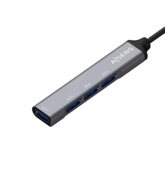 Aisens hub usb 3.0 tipo a/m-4xtipo a/h gris 10cm