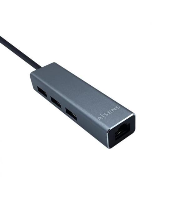 Aisens conversor usb 3.1 ethernet + 3 usb3.0 gris