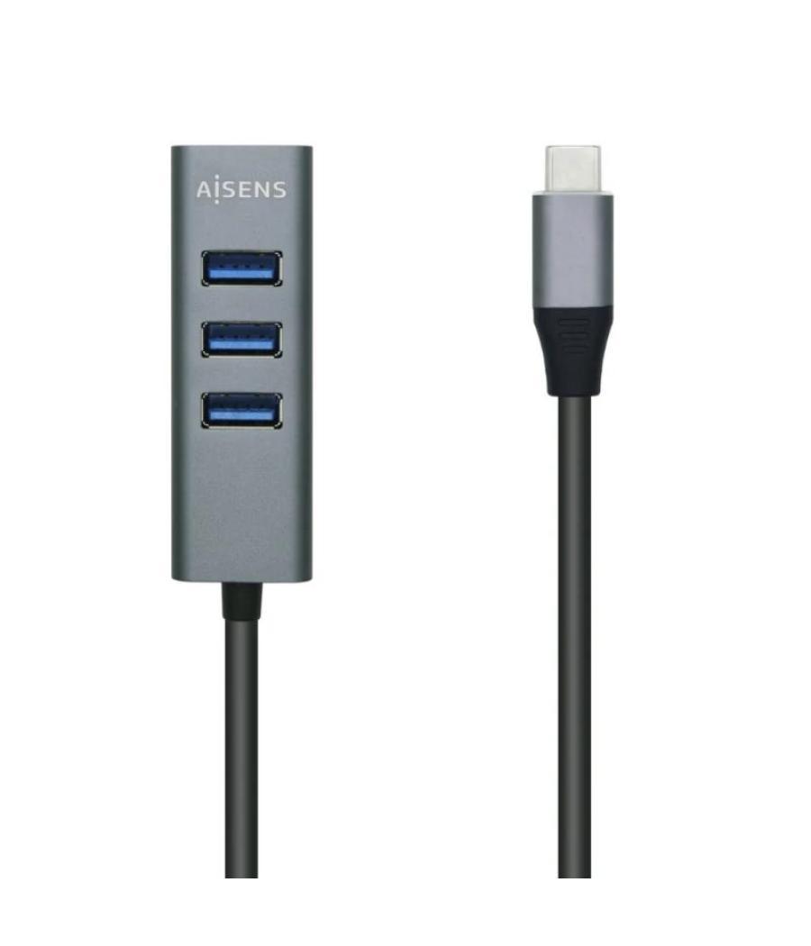 Aisens hub usb 3.1 alu c/m-4xtipo a/h gris 10cm