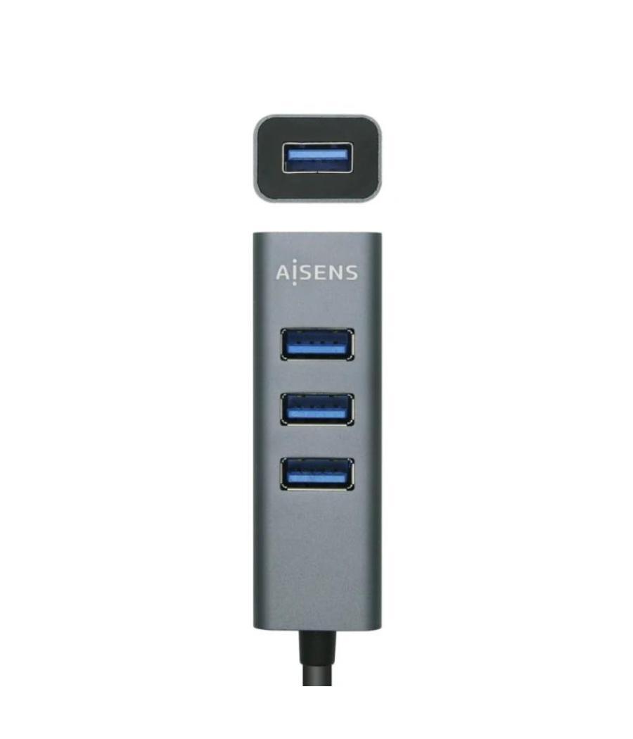 Aisens hub usb 3.1 alu c/m-4xtipo a/h gris 10cm