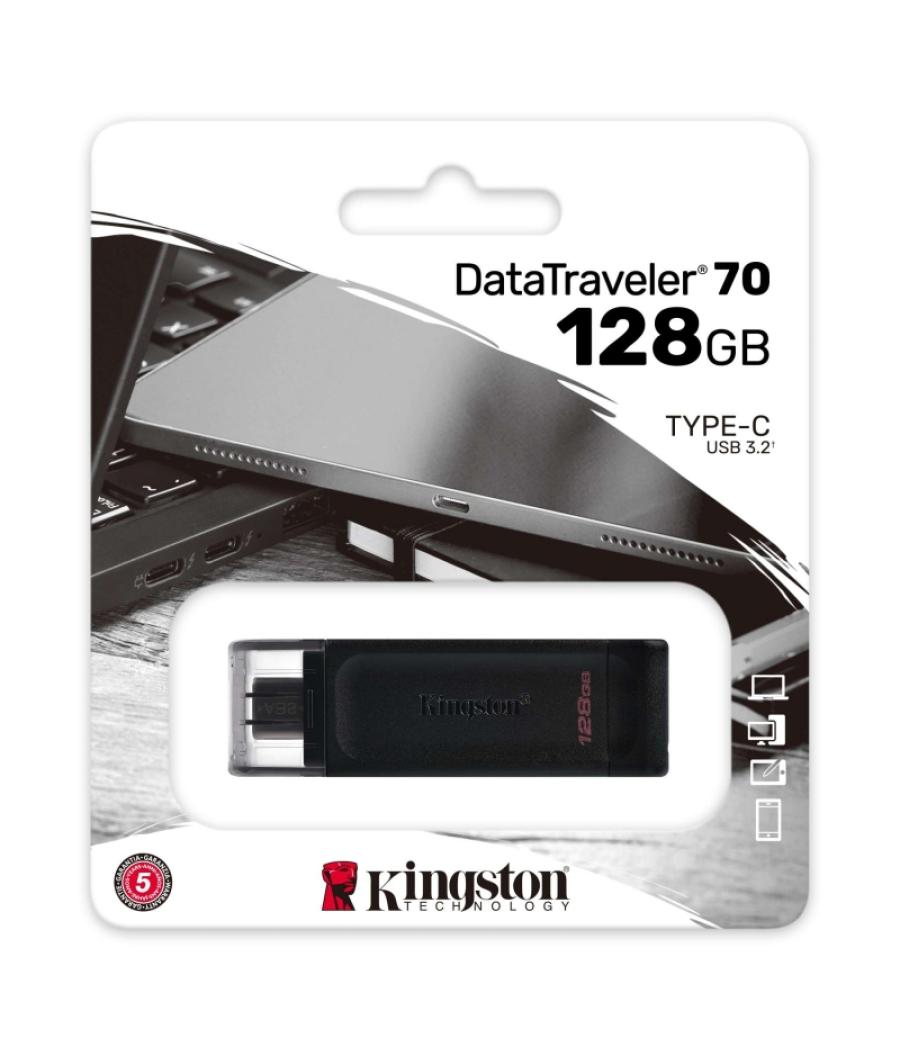 Kingston datatraveler dt70 128gb usb c 3.2 negro