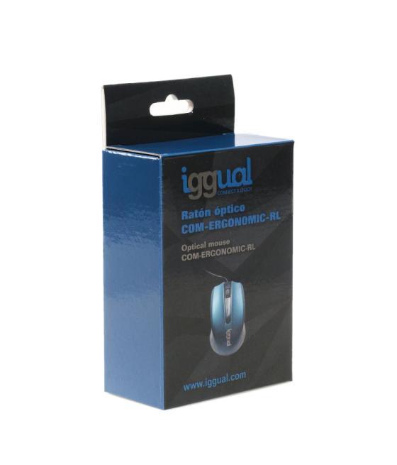 Iggual ratón óptico com-ergonomic-rl-800dpi azul