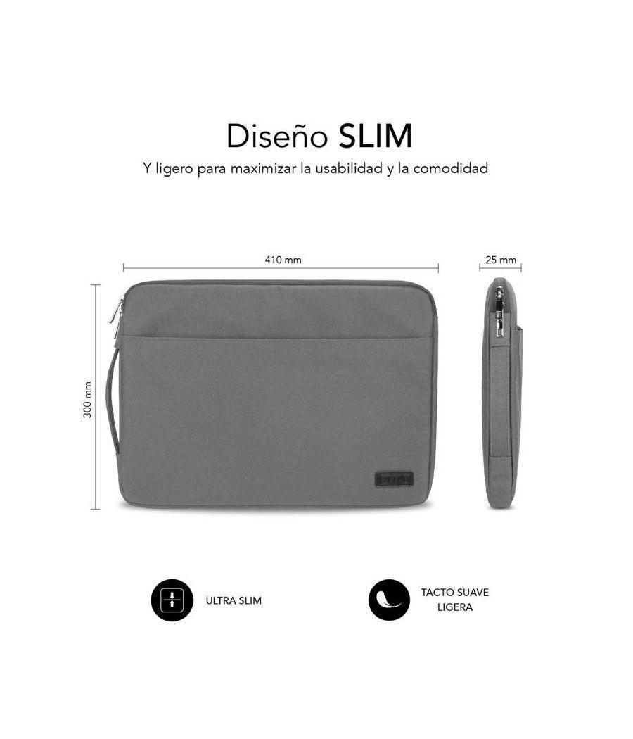 Funda subblim urban laptop sleeve para portátiles hasta 15.6'/ gris - Imagen 2