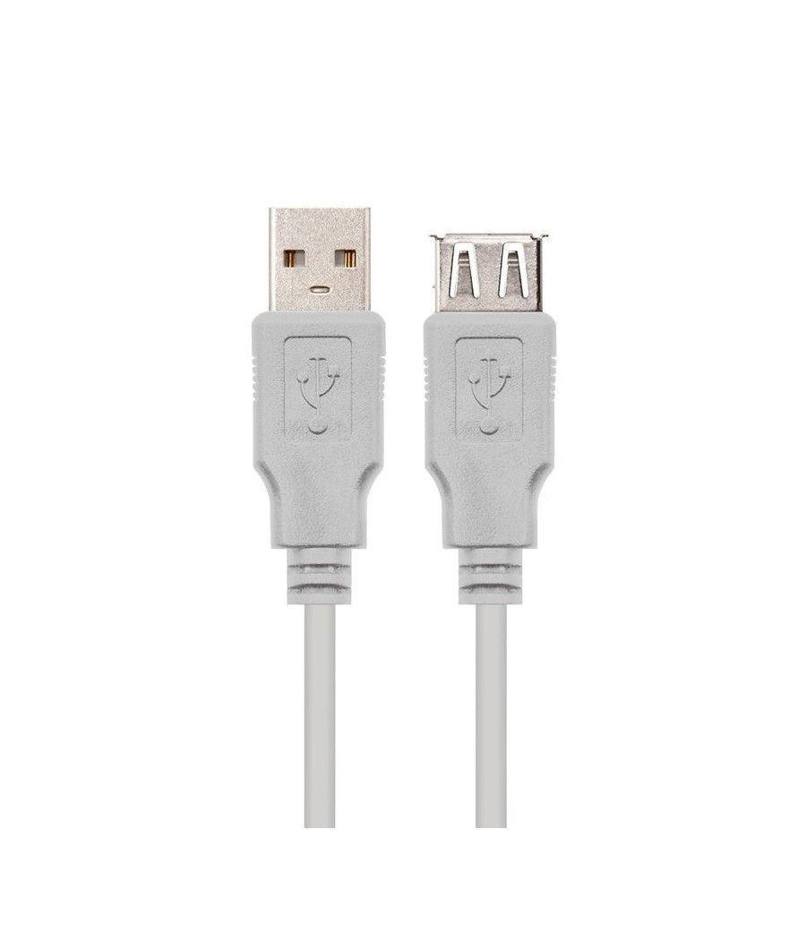 Cable alargador usb 2.0 nanocable 10.01.0204/ usb macho - usb hembra/ 3m/ beige - Imagen 1