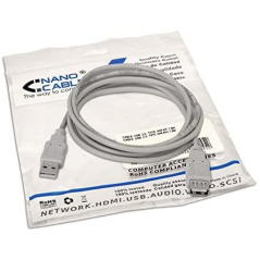 Cable alargador usb 2.0 nanocable 10.01.0204/ usb macho - usb hembra/ 3m/ beige - Imagen 5