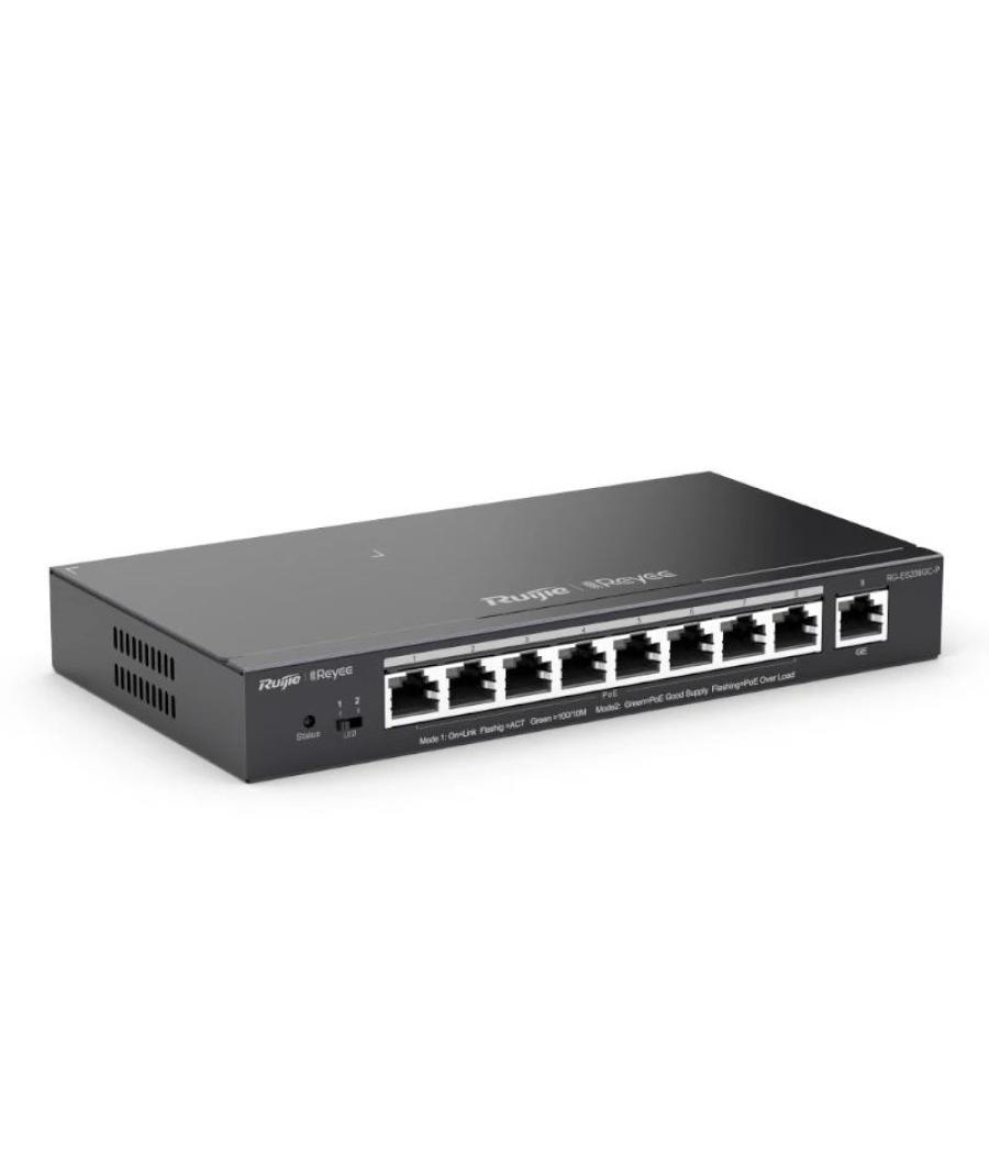 Ruijie switch 9xgb rj45 (8 poe/poe+) 120w steel