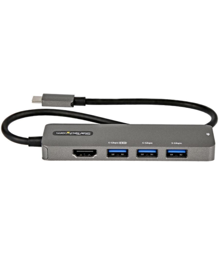 StarTech.com Adaptador Multipuertos USB-C - Docking Station USB Tipo C a HDMI 2.0b 4K de 60Hz (HDR10) - PD de 100W de Paso - Hub