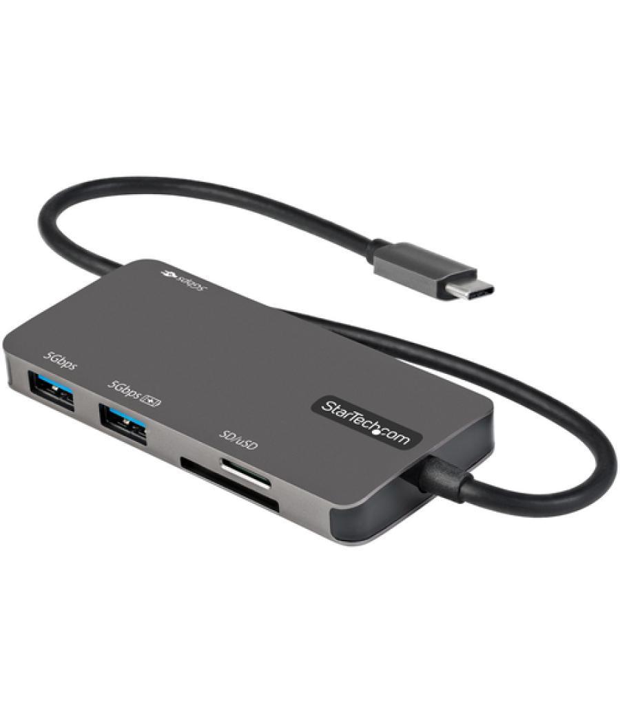 StarTech.com Adaptador Multipuertos USB C - USB C a HDMI de 4K - 100W de Entrega de Alimentación PD - SD - MicroSD - Hub Ladrón 