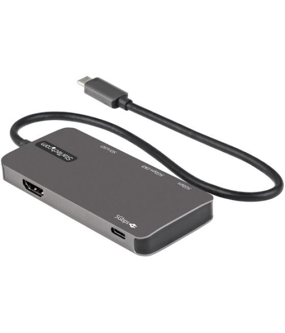 StarTech.com Adaptador Multipuertos USB C - USB C a HDMI de 4K - 100W de Entrega de Alimentación PD - SD - MicroSD - Hub Ladrón 