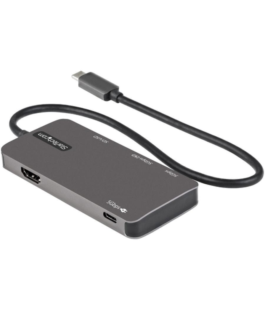 StarTech.com Adaptador Multipuertos USB C - USB C a HDMI de 4K - 100W de Entrega de Alimentación PD - SD - MicroSD - Hub Ladrón 