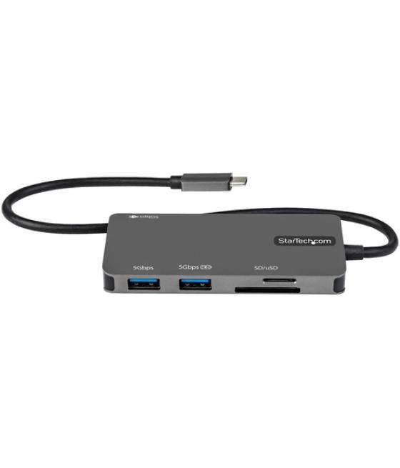 StarTech.com Adaptador Multipuertos USB C - USB C a HDMI de 4K - 100W de Entrega de Alimentación PD - SD - MicroSD - Hub Ladrón 