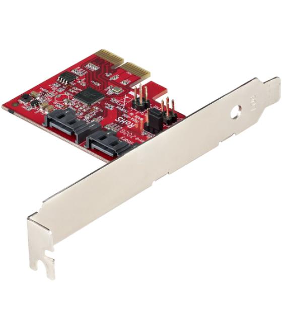 StarTech.com Tarjeta PCIe SATA - Tarjeta PCI Express Controladora de 2 Puertos SATA de 6Gbps - Perfil Completo o Bajo - Adaptado