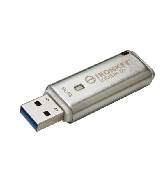 Kingston Technology IronKey Locker+ 50 unidad flash USB 16 GB USB tipo A 3.2 Gen 1 (3.1 Gen 1) Plata