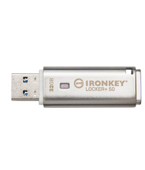 Kingston Technology IronKey Locker+ 50 unidad flash USB 32 GB USB tipo A 3.2 Gen 1 (3.1 Gen 1) Plata