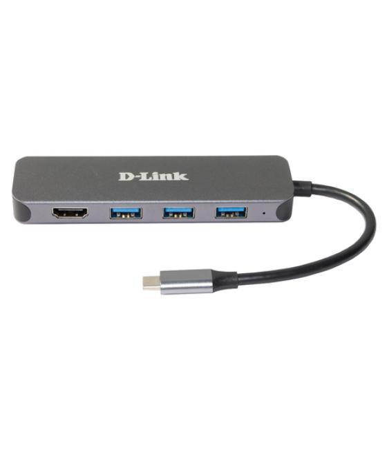 D-Link DUB-2333 base para portátil y replicador de puertos Alámbrico USB Tipo C Gris