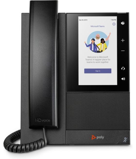 POLY Teléfono multimedia empresarial CCX 505 para Microsoft Teams y habilitado para alimentación a través de Ethernet (PoE)