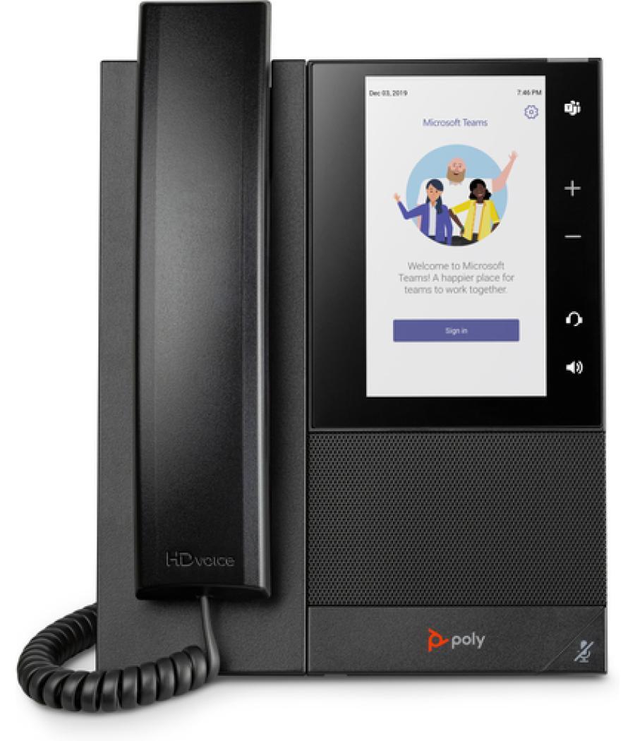 POLY Teléfono multimedia empresarial CCX 505 para Microsoft Teams y habilitado para alimentación a través de Ethernet (PoE)