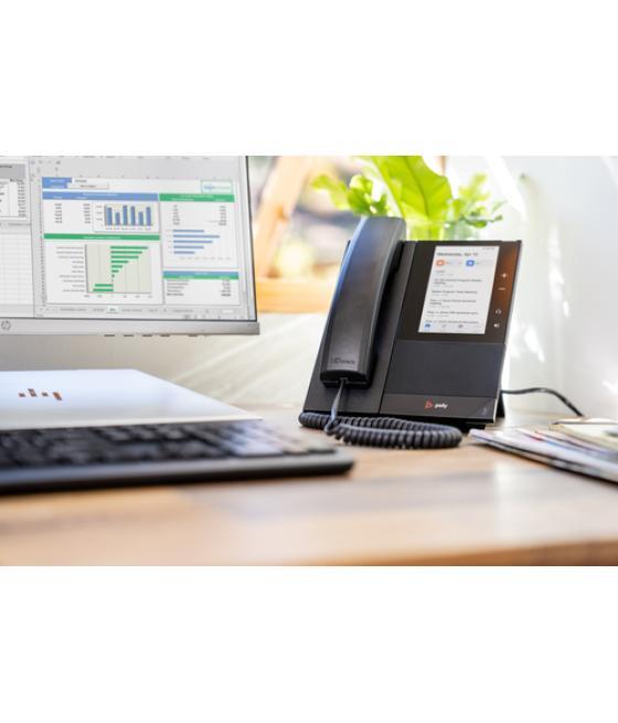 POLY Teléfono multimedia empresarial CCX 505 para Microsoft Teams y habilitado para alimentación a través de Ethernet (PoE)